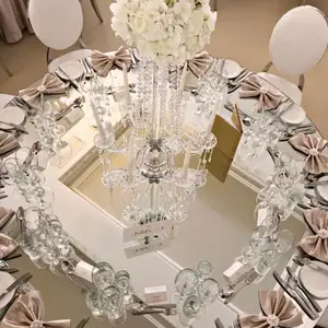 BJ220407-1镜面桌盖婚礼装饰桌面亚克力聚氯乙烯镜子定制婚礼桌装饰