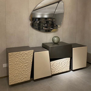 Buffet <span class=keywords><strong>design</strong></span> italien de luxe pour salle à manger Home Bar Armoires en acier inoxydable Meubles en bois pour cuisine Villa postmoderne - Product Image 5