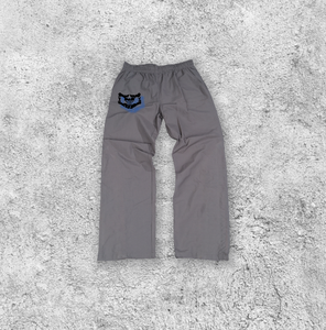 Pantalones de chándal informales de lona de algodón 100% de peso pesado para hombre con logotipo personalizado, transpirables, con cierre de cordón, cintura bordada - Product Image 2