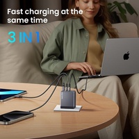 Chargeur compact 65W GaN affichage numérique rapide USB C chargeur de voyage mural pour téléphones portables CE KC ROHS FCC CB OTP OVP Protection