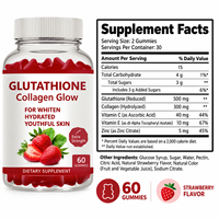 Complément alimentaire à base de gommes à mâcher aromatisées à la fraise, enrichi en glutathion et collagène, 60 unités