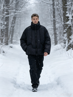 Veste d'hiver pour homme, 90% duvet de canard blanc, col montant, épaisse, 100% polyester haute densité, coupe ample, broderie, logo personnalisé