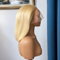 Perruque Bob 613 Frontale en Cheveux Humains Vierges Brésiliens 100% Naturels, Qualité 12A, Densité 220%, avec Dentelle Transparente Sans Colle