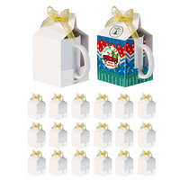 Boîte cadeau personnalisée blanche pour la fête des mères, pour tasse en céramique de 11 oz, sublimation, impression par transfert thermique, boîte en papier vierge, ruban