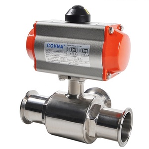 Válvula de Bola Neumática de Acero Inoxidable de Grado Alimenticio Sanitario de 3 Vías con Conexión Tri-Clamp - Product Image 2