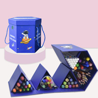 Coffret Cadeau de Crayons de Couleur Spéciaux pour Enfants, Crayons Pastel à l'Huile, Marqueurs Lavables, Stylos Acryliques, Stylos Aquarelle en Plastique pour Dessin et Gribouillage