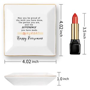 Bandeja <span class=keywords><strong>de</strong></span> Cerámica Multifuncional con Frases Inspiradoras, Estilo Art Deco, con Borde Dorado, <span class=keywords><strong>para</strong></span> Joyas y Objetos Pequeños, <span class=keywords><strong>para</strong></span> Mamá, Esposa, <span class=keywords><strong>Hermana</strong></span> - Product Image 4