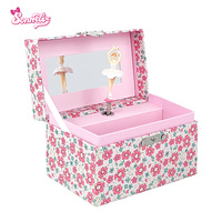 Yiyu Custom Paper Muziekdoosjes Groothandel - Roze Bloemrijk Ballet Thema Sieradendoosje, OEM/ODM Custom Figuren/Liedjes/Binnenruimte