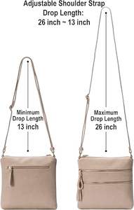 Tasche con tracolla a tracolla portamonete portamonete regolabile Solene borsa a tracolla tascabile Multi cerniera piccola borsa a tracolla - Product Image 3