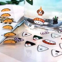 Feuille d'autocollants décoratifs personnalisés de haute qualité, transparents, en vinyle, prédécoupés, à motif de dessin animé
