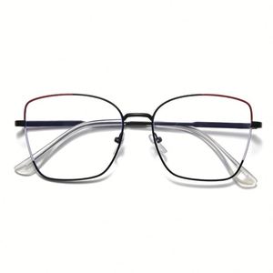 Gafas de Computadora con Marco Metálico Retro y Logotipo Personalizado 2025, Gafas Ópticas con Protección Anti Luz Azul y Fotocromáticas para Mujer, Estilo Ojo de Gato - Product Image 4