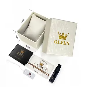 Fashion Good Quality Packaging Box for Wristwatch Paper Leather Olevs Watch Box