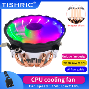 TISHRIC 4 Heat PipesCPU Cooler Pin PWM <b>Fan</b> RGB CPU Cooling Radiator for LGA2011/X79/X99/115X/1366/AM4 1 4 Copper Pillars CPU Coo - Product Image 1