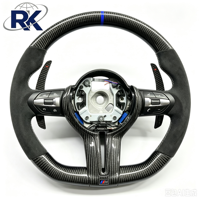 Nouveau Volant Sport M en T à 3 branches 2026, en Fibre de Carbone Tressée Brillante et Cuir avec Surpiqûres Bleues pour Châssis F, Vente Directe Usine