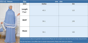 क्लासिक हॉट मॉडल मुस्लिम फीता अबाया लंबे खिमर स्कर्ट 2 टुकड़ा सेट अरब प्रार्थना की स्विंग हिजाब ड्रेस इस्लैमिक गाउन स्वतंत्र आकार - Product Image 6