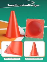 Lot de 12 cônes de sport de 9 pouces pour l'entraînement au football, marqueurs de terrain, cônes d'agilité pour le basketball, l'entraînement et l'équipement de pratique