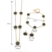2024 INS flor trébol encanto pulsera collar pendientes conjunto de joyería de acero inoxidable trébol de cinco hojas joyería para regalos