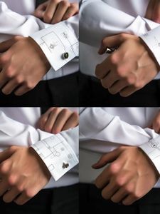 Gemelos Xinfly Personalizados de Moda en Oro Puro de 18k para Hombre, Regalos de Boda y Negocios - Product Image 5