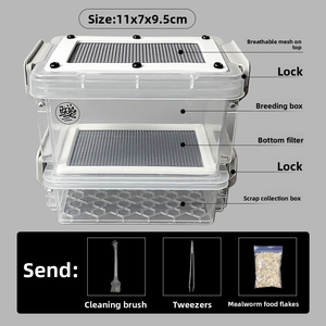 Boîte d'élevage rectangulaire pour blattes Dubia et étui de transport pour reptiles, idéale pour <span class=keywords><strong>les</strong></span> grelots et <span class=keywords><strong>les</strong></span> <span class=keywords><strong>vers</strong></span> de pain/orge - Product Image 6