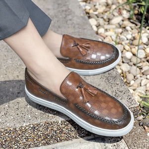 Mocasines de Boda para Hombre, Diseño a Cuadros, con Borlas, Sin Cordones, Zapatos Planos, Cómodos, Transpirables, Ligeros, para Novio y Padrino, Invierno y Primavera - Product Image 3