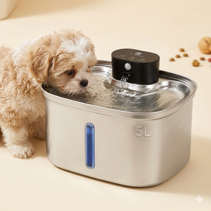 Fontaine à <span class=keywords><strong>eau</strong></span> automatique pour chat et <span class=keywords><strong>chien</strong></span> en acier inoxydable <span class=keywords><strong>5L</strong></span> 169oz, facile à nettoyer, 3 modes de débit d'<span class=keywords><strong>eau</strong></span>, <span class=keywords><strong>distributeur</strong></span> d'<span class=keywords><strong>eau</strong></span> pour animaux de compagnie - Product Image 1