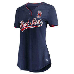Camiseta de béisbol con cuello en V para mujer, remera de béisbol roja para niña, camiseta ajustada y elegante con estampado personalizado y diseños - Product Image 4