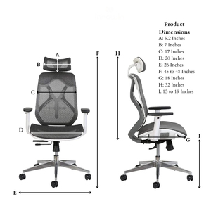 Office Recliner Chair with <b>Adjustable</b> Headrest Ergonomic Mesh Design Fabric Upholstery for Home Use with <b>Footrest</b> - Product Image 2