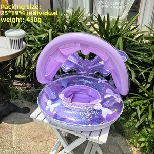 Grand siège de bain gonflable épaissi pour bébé et enfant, avec volant et auvent, 80x65cm - Product Image 6