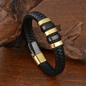 Pulsera Trenzada Negra Personalizada de Acero Inoxidable 316L de Alta Calidad al por Mayor - Product Image 3