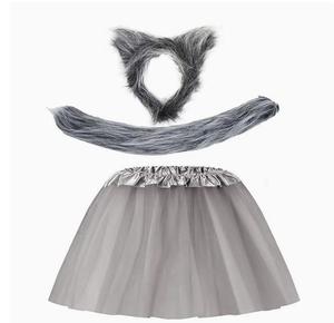 Nouveau Costume de Loup pour Filles avec Bandeau <span class=keywords><strong>Oreilles</strong></span> de Loup, Queue et Jupe, Déguisement de Loup pour Enfants, Costume de Scène, Cadeau d'Anniversaire, Robe d'Animal pour Halloween - Product Image 5