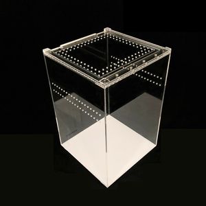 Bac à do en acrylique avec couvercle coulissant, boîte transparente en plastique PMMA pour petits animaux de compagnie, 9 pièces - Product Image 1