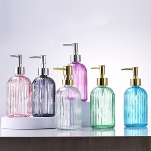 Set Dispenser di Sapone <span class=keywords><strong>Liquido</strong></span> <span class=keywords><strong>in</strong></span> <span class=keywords><strong>Vetro</strong></span> Ricaricabile 400ml, Dispenser per Sapone <span class=keywords><strong>Liquido</strong></span> per Mani Personalizzato con Pompa - Product Image 6