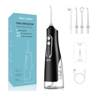 Irrigateur buccal portable étanche IPX7 |   Réservoir d'eau de 320 ml |   Hydropulseur dentaire LED rechargeable par USB - Product Image 1