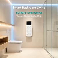 Control Remoto RCT8016 de 16 Teclas de Plástico ABS, Sensación Cómoda, Código Fijo para Inodoro Inteligente
