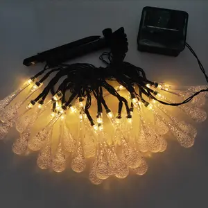 Năng lượng mặt trời điện 30 đèn nước Drop LED kỳ nghỉ dây ánh sáng ngoài trời IP44 vườn Đảng đầy màu sắc đèn giáng sinh