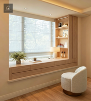 XINGRUO Coiffeuse moderne sur mesure en grain de bois avec rangement pour projets d'appartements, d'hôtels et de villas
