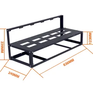 8GPU פתוח אוויר Rig מסגרת 8GPU Rig מקרה פלדה מתלה עבור AK2980-D8P-65, S37, B85 האם