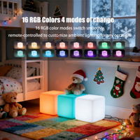 Chaise cube LED carrée à changement de couleur magique 16 couleurs pour salon, jardin, extérieur
