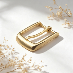 Hebilla de Cinturón Minimalista de Latón Macizo, Hebilla Ajustable de Metal Pulido Ligero, Herraje de Estilo Sencillo, Accesorio para Cinturón de Mujer - Product Image 5