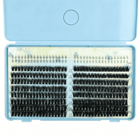 Kit de cils auto-adhésifs en grappes, méga volume 60D 80D, cils segmentés, bande transparente, cils individuels résistants à l'eau