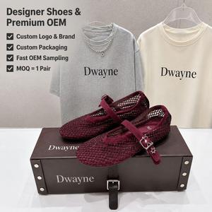 Zapatos de Diseñador de Lujo 2026 para Mujer, Alta Calidad, Malla con Pedrería, Estilo Mary Jane, Color Borgoña, Brillantes, Casuales de Verano, Nuevos - Product Image 1