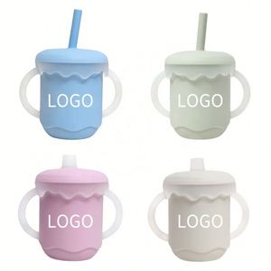 Gobelet à bec souple anti-fuite en silicone sans BPA pour bébé, tasse à eau pour tout-petits et enfants, idéal pour les repas - Product Image 2