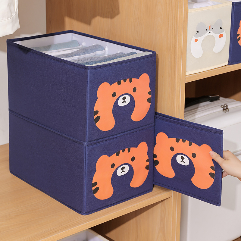 Thick non woven fabric foldable storage folding box bin cubes basket collapsible toy storage box sturdy under bed storage box