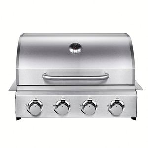 Premium 304 Stainless Steel Outdoor <b>Grill</b> Built-in Tabletop Gas Charcoal Double Use Multi-function Stove <b>BBQ</b> LED Light - Product Image 3