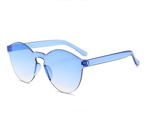 Occhiali <span class=keywords><strong>da</strong></span> Sole Senza Montatura in 24 Colori, Leggeri, Sfumati, alla Moda, in PC, Rotondi, Monoblocco, Economici, <span class=keywords><strong>con</strong></span> <span class=keywords><strong>Protezione</strong></span> <span class=keywords><strong>UV</strong></span>, Unisex - Product Image 2