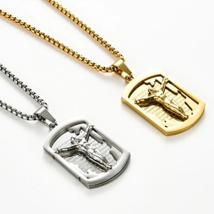 Sunling 1Pc Pendentif Croix en Acier Inoxydable pour Homme et Femme, Collier Chrétien Vintage Symbole Religieux Jésus, Bijoux Fins - Product Image 1