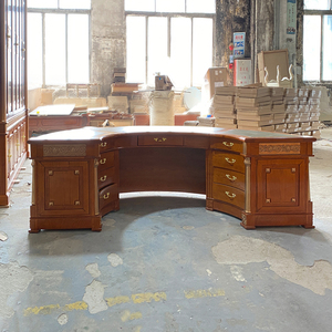 Ensemble de <span class=keywords><strong>bureau</strong></span> de direction incurvé rétro <span class=keywords><strong>américain</strong></span>, mobilier de luxe personnalisé pour les bureaux à domicile, les bureaux de direction, les bureaux de PDG et de patrons - Product Image 4