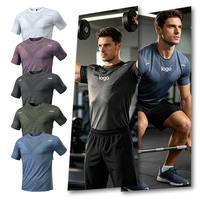 Ensemble de sport d'été unisexe pour la course à pied et la gym, t-shirts à manches courtes respirants pour hommes et shorts, ensemble de 2 pièces à col rond pour l'entraînement
