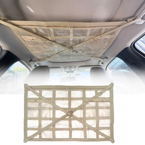 Double-layer zippered car roof storage <b>net</b>, car accessories, roof luggage <b>net</b>, hanging car storage bag. - Product Image 1