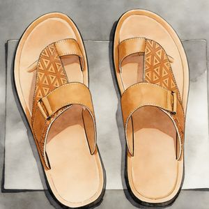 Sandales d'été pour hommes, modèle 2025, légères, en cuir véritable, boucle, design tendance, tongs de sport, prix bas, grande taille <span class=keywords><strong>48</strong></span> - Product Image 3